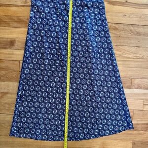 Lift Blue Geometric Patterned Midi Skirt